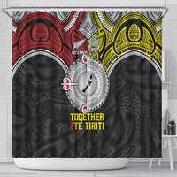 Aotearoa and Niue Mo Te Tiriti Shower Curtain New Zealand Honour The Treaty Ake!Ake!Ake! LT9 - Polynesian Pride