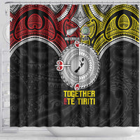 Aotearoa and Niue Mo Te Tiriti Shower Curtain New Zealand Honour The Treaty Ake!Ake!Ake! LT9 - Polynesian Pride