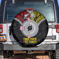 Aotearoa and Niue Mo Te Tiriti Spare Tire Cover New Zealand Honour The Treaty Ake!Ake!Ake! LT9 Gold - Polynesian Pride