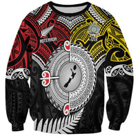 Aotearoa and Niue Mo Te Tiriti Sweatshirt New Zealand Honour The Treaty Ake!Ake!Ake! LT9 Unisex Gold - Polynesian Pride