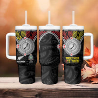 Aotearoa and Niue Mo Te Tiriti Tumbler With Handle New Zealand Honour The Treaty Ake!Ake!Ake! LT9 - Polynesian Pride