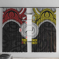Aotearoa and Niue Mo Te Tiriti Window Curtain New Zealand Honour The Treaty Ake!Ake!Ake! LT9 With Hooks Gold - Polynesian Pride