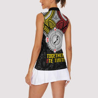 Aotearoa and Niue Mo Te Tiriti Women Sleeveless Polo Shirt New Zealand Honour The Treaty Ake!Ake!Ake! LT9 - Polynesian Pride
