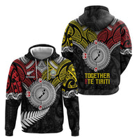 Aotearoa and Niue Mo Te Tiriti Zip Hoodie New Zealand Honour The Treaty Ake!Ake!Ake! LT9 - Polynesian Pride