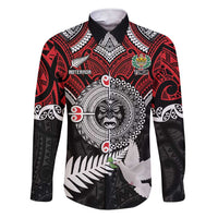Aotearoa and Tonga Mo Te Tiriti Family Matching Short Sleeve Bodycon Dress and Hawaiian Shirt New Zealand Honour The Treaty Ake!Ake!Ake! LT9 Dad's Shirt - Long Sleeve Red - Polynesian Pride