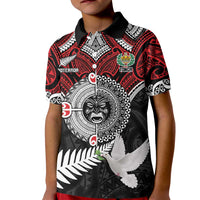 Aotearoa and Tonga Mo Te Tiriti Kid Polo Shirt New Zealand Honour The Treaty Ake!Ake!Ake! LT9 Kid Red - Polynesian Pride