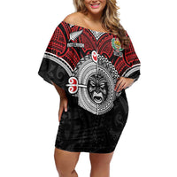 Aotearoa and Tonga Mo Te Tiriti Off Shoulder Short Dress New Zealand Honour The Treaty Ake!Ake!Ake! LT9 Women Red - Polynesian Pride