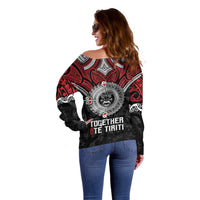 Aotearoa and Tonga Mo Te Tiriti Off Shoulder Sweater New Zealand Honour The Treaty Ake!Ake!Ake! LT9 - Polynesian Pride