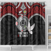 Aotearoa and Tonga Mo Te Tiriti Shower Curtain New Zealand Honour The Treaty Ake!Ake!Ake! LT9 - Polynesian Pride