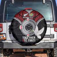 Aotearoa and Tonga Mo Te Tiriti Spare Tire Cover New Zealand Honour The Treaty Ake!Ake!Ake! LT9 Red - Polynesian Pride
