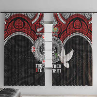 Aotearoa and Tonga Mo Te Tiriti Window Curtain New Zealand Honour The Treaty Ake!Ake!Ake! LT9 With Hooks Red - Polynesian Pride