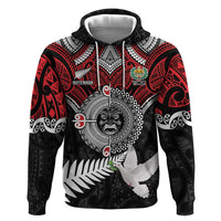 Aotearoa and Tonga Mo Te Tiriti Zip Hoodie New Zealand Honour The Treaty Ake!Ake!Ake! LT9 Pullover Hoodie Red - Polynesian Pride