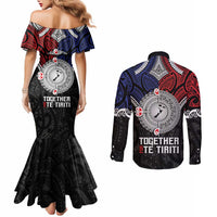 Aotearoa and Samoa Mo Te Tiriti Couples Matching Mermaid Dress and Long Sleeve Button Shirt Tangata Moana Stand with Tangata Whenua LT9 - Polynesian Pride
