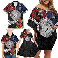 Aotearoa and Samoa Mo Te Tiriti Family Matching Off Shoulder Short Dress and Hawaiian Shirt Tangata Moana Stand with Tangata Whenua LT9 - Polynesian Pride