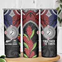 Aotearoa and Samoa Mo Te Tiriti Skinny Tumbler Tangata Moana Stand with Tangata Whenua LT9 - Polynesian Pride