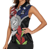 Aotearoa and Samoa Mo Te Tiriti Women Sleeveless Polo Shirt Tangata Moana Stand with Tangata Whenua LT9 - Polynesian Pride