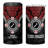 Aotearoa Proud To Be Maori 4 in 1 Can Cooler Tumbler New Zealand Fight Together LT9 One Size: 16 oz Red - Polynesian Pride