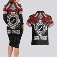 Aotearoa Proud To Be Maori Couples Matching Long Sleeve Bodycon Dress and Hawaiian Shirt New Zealand Fight Together LT9 - Polynesian Pride