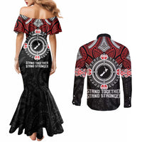 Aotearoa Proud To Be Maori Couples Matching Mermaid Dress and Long Sleeve Button Shirt New Zealand Fight Together LT9 - Polynesian Pride