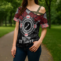 Aotearoa Proud To Be Maori Cross Shoulder Shirt New Zealand Fight Together LT9 - Polynesian Pride