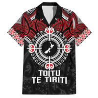 Aotearoa Proud To Be Maori Family Matching Off The Shoulder Long Sleeve Dress and Hawaiian Shirt New Zealand Fight Together LT9 Dad's Shirt - Short Sleeve Red - Polynesian Pride