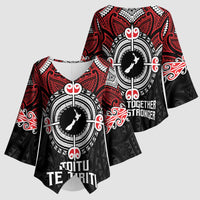 Aotearoa Proud To Be Maori Kimono Sleeve Blouse New Zealand Fight Together LT9 - Polynesian Pride