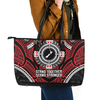 Aotearoa Proud To Be Maori Leather Tote Bag New Zealand Fight Together LT9 - Polynesian Pride