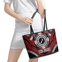 Aotearoa Proud To Be Maori Leather Tote Bag New Zealand Fight Together LT9 - Polynesian Pride