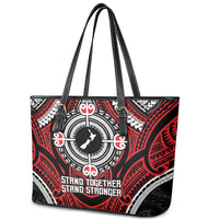 Aotearoa Proud To Be Maori Leather Tote Bag New Zealand Fight Together LT9 - Polynesian Pride