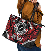 Aotearoa Proud To Be Maori Leather Tote Bag New Zealand Fight Together LT9 - Polynesian Pride