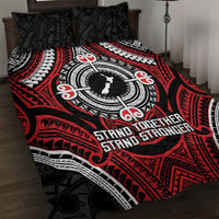 Aotearoa Proud To Be Maori Quilt Bed Set New Zealand Fight Together LT9 Red - Polynesian Pride