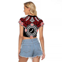 Aotearoa Proud To Be Maori Raglan Cropped T Shirt New Zealand Fight Together LT9 - Polynesian Pride