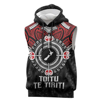 Aotearoa Proud To Be Maori Sleeveless Hoodie New Zealand Fight Together LT9 Black - Polynesian Pride