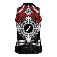 Aotearoa Proud To Be Maori Women Sleeveless Polo Shirt New Zealand Fight Together LT9 - Polynesian Pride