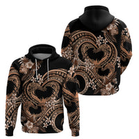 Polynesia Valentines Day Forever In My Heart Tattoo Zip Hoodie Gold Style LT9 - Polynesian Pride