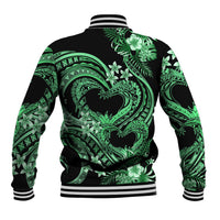 Polynesia Valentines Day Forever In My Heart Tattoo Baseball Jacket Green Style LT9 - Polynesian Pride