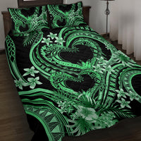 Polynesia Valentines Day Forever In My Heart Tattoo Quilt Bed Set Green Style LT9 Green - Polynesian Pride