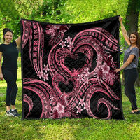 Polynesia Valentines Day Forever In My Heart Tattoo Quilt Pink Style LT9 - Polynesian Pride