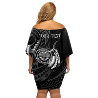 Personalised FSM Culture Day Off Shoulder Short Dress Hammerhead Shark Tribal 2024 LT9 - Polynesian Pride