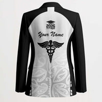 New Zealand Nurse RN 2026 Personalised Blazer White Maori Pattern Cultural Pride