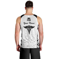 New Zealand Nurse RN 2026 Personalised Men Tank Top White Maori Pattern Cultural Pride