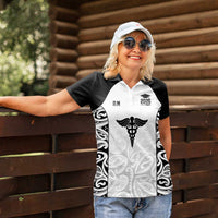 New Zealand Nurse RN 2026 Personalised Women Polo Shirt White Maori Pattern Cultural Pride LT9 - Polynesian Pride