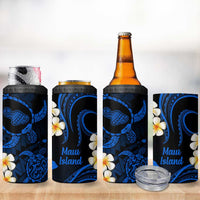 Hawaii Maui Islands Pacific Plumeria 4 in 1 Can Cooler Tumbler Blue Polynesian Tattoo LT9 - Polynesian Pride