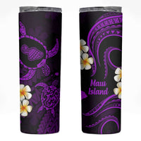 Hawaii Maui Islands Pacific Plumeria Skinny Tumbler Purple Polynesian Tattoo LT9 Purple - Polynesian Pride