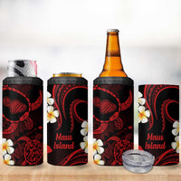 Hawaii Maui Islands Pacific Plumeria 4 in 1 Can Cooler Tumbler Red Polynesian Tattoo LT9 - Polynesian Pride