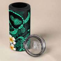Hawaii Maui Islands Pacific Plumeria 4 in 1 Can Cooler Tumbler Turquoise Polynesian Tattoo LT9 - Polynesian Pride