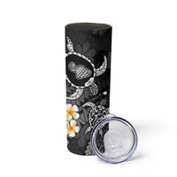 Hawaii Maui Islands Pacific Plumeria Skinny Tumbler White Polynesian Tattoo LT9 - Polynesian Pride