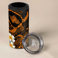 Hawaii Oahu Islands Pacific Plumeria 4 in 1 Can Cooler Tumbler Gold Polynesian Tattoo LT9 - Polynesian Pride