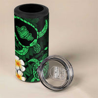 Hawaii Oahu Islands Pacific Plumeria 4 in 1 Can Cooler Tumbler Green Polynesian Tattoo LT9 - Polynesian Pride