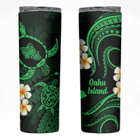 Hawaii Oahu Islands Pacific Plumeria Skinny Tumbler Green Polynesian Tattoo LT9 Green - Polynesian Pride